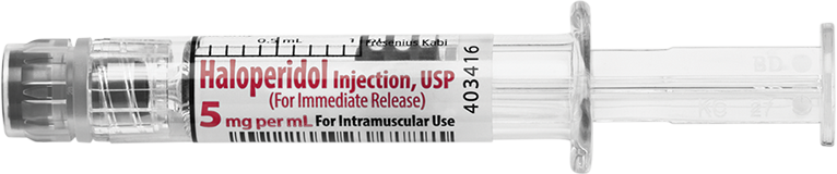 Straight syringe image for 5 mg per 1 mL of Haloperidol