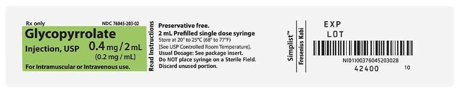 Product Label image for 0.4 mg per 2 mL of Glycopyrrolate