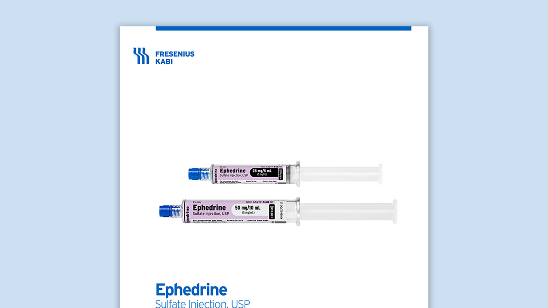 Ephedrine +RFID® Product Family Information Card