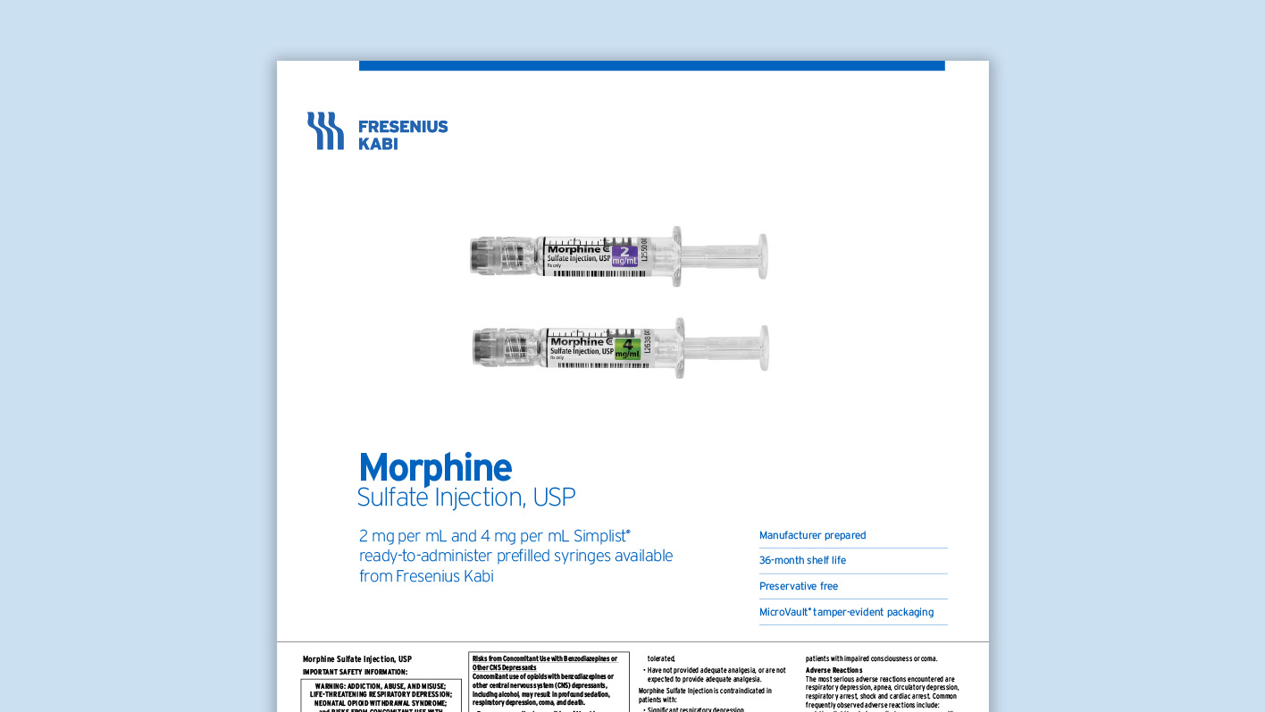Morphine Product Family Information Card